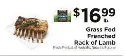 ShopRite Grass Fed Frenched Rack of Lamb offer