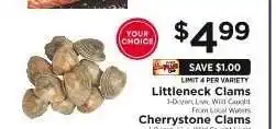 ShopRite Littleneck Clams offer