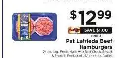 ShopRite Pat LaFrieda Beef Hamburgers offer