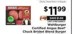 ShopRite Wahlburger Certified Angus Beef Chuck Brisket Blend Burger offer