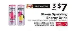 ShopRite Bloom Sparkling Energy Drink offer