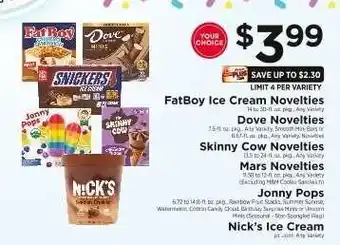 ShopRite FatBoy Ice Cream Novelties offer