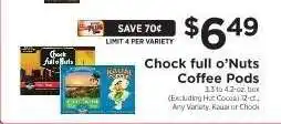 ShopRite Chock full o'Nuts Coffee Pods offer