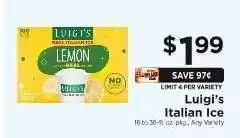 ShopRite Luigi's Italian Ice offer