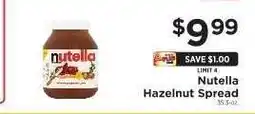 ShopRite Nutella Hazelnut Spread offer