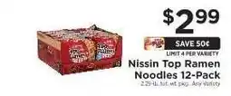 ShopRite Nissin Top Ramen Noodles 12-Pack offer