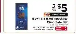 ShopRite Bowl & Basket Specialty Chocolate Bar offer