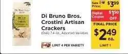 ShopRite Di Bruno Bros. Crostini Artisan Crackers offer