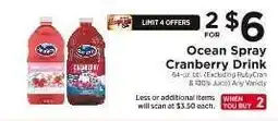 ShopRite Ocean Spray Cranberry Drink offer