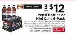 ShopRite Pepsi Bottles or Mini Cans 6-Pack offer