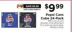 ShopRite Pepsi Cans Cube 24-Pack offer