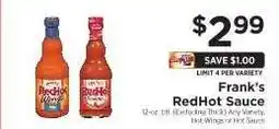 ShopRite Frank's RedHot Sauce offer