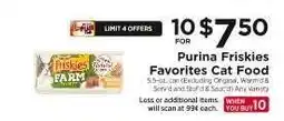 ShopRite Purina Friskies Favorites Cat Food offer