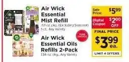 ShopRite Air Wick Essential Mist Refill offer