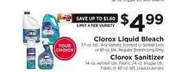 ShopRite Clorox Liquid Bleach or Clorox Sanitizer offer