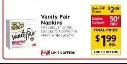 ShopRite Vanity Fair Napkins offer