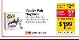 ShopRite Vanity Fair Napkins offer