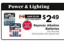 ShopRite Rayovac Alkaline Batteries offer
