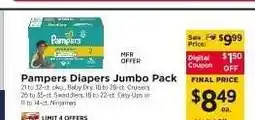 ShopRite Pampers Diapers Jumbo Pack offer