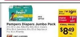ShopRite Pampers Diapers Jumbo Pack offer