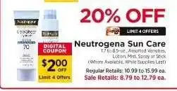 ShopRite Neutrogena Sun Care offer