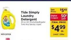 ShopRite Tide Simply Laundry Detergent offer