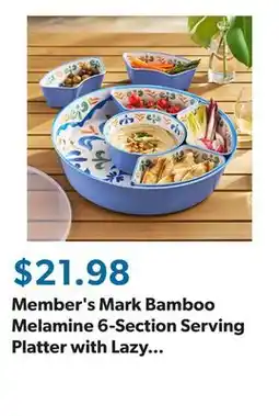 Sam's Club Member's Mark Bamboo Melamine 6-Section Serving Platter with Lazy Susan Base and Storage Lid offer