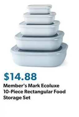 Sam's Club Member's Mark Ecoluxe 10-Piece Rectangular Food Storage Set offer