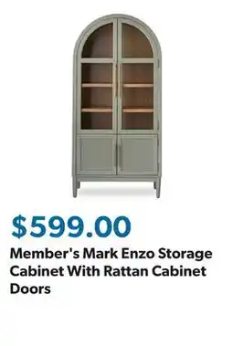 Sam's Club Member's Mark Enzo Storage Cabinet With Rattan Cabinet Doors offer