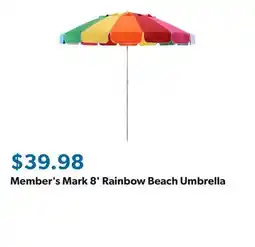 Sam's Club Member's Mark 8' Rainbow Beach Umbrella offer