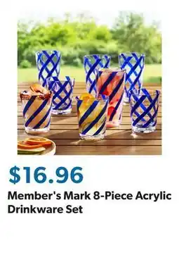 Sam's Club Member's Mark 8-Piece Acrylic Drinkware Set offer