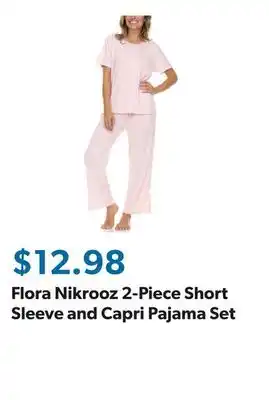 Sam's Club Flora Nikrooz 2-Piece Short Sleeve and Capri Pajama Set offer