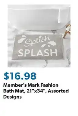 Sam's Club Member's Mark Fashion Bath Mat, 21x34, Assorted Designs offer