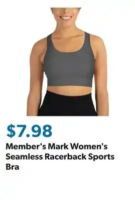 Sam's Club Member's Mark Women's Seamless Racerback Sports Bra offer