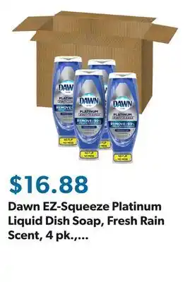 Sam's Club Dawn EZ-Squeeze Platinum Liquid Dish Soap, Fresh Rain Scent, 4 pk., 97.2 fl. oz offer
