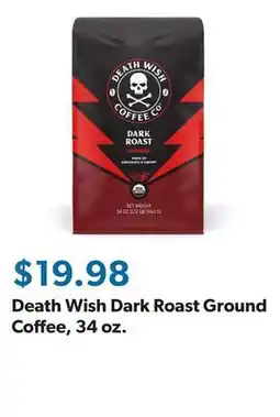 Sam's Club Death Wish Dark Roast Ground Coffee, 34 oz offer