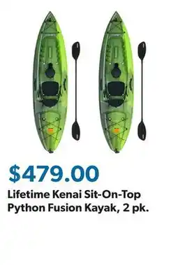 Sam's Club Lifetime Kenai Sit-On-Top Python Fusion Kayak, 2 pk offer