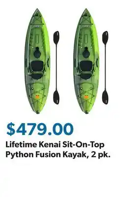 Sam's Club Lifetime Kenai Sit-On-Top Python Fusion Kayak, 2 pk offer