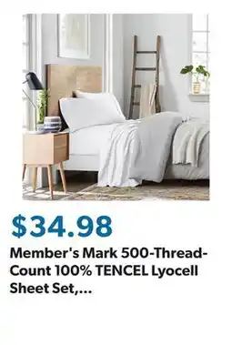 Sam's Club Member's Mark 500-Thread-Count 100% TENCEL Lyocell Sheet Set, Assorted Sizes offer