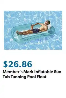 Sam's Club Member's Mark Inflatable Sun Tub Tanning Pool Float offer