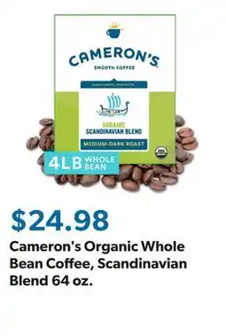 Sam's Club Cameron's Organic Whole Bean Coffee, Scandinavian Blend 64 oz offer