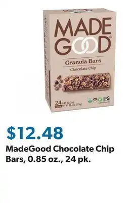 Sam's Club MadeGood Chocolate Chip Bars, 0.85 oz., 24 pk offer
