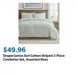 Sam's Club Draper James Suri Cotton Striped 3-Piece Comforter Set, Assorted Sizes offer