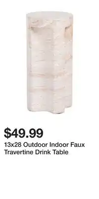 TJ Maxx 13x28 Outdoor Indoor Faux Travertine Drink Table offer