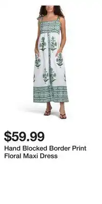 TJ Maxx Hand Blocked Border Print Floral Maxi Dress offer