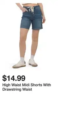 TJ Maxx High Waist Midi Shorts With Drawstring Waist offer