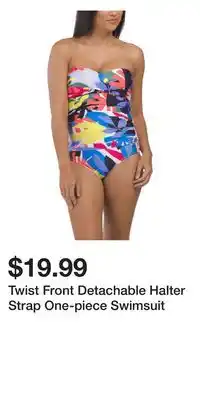TJ Maxx Twist Front Detachable Halter Strap One-piece Swimsuit offer