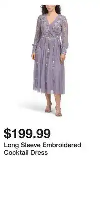 TJ Maxx Long Sleeve Embroidered Cocktail Dress offer