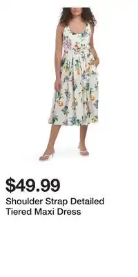 TJ Maxx Shoulder Strap Detailed Tiered Maxi Dress offer
