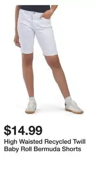 TJ Maxx High Waisted Recycled Twill Baby Roll Bermuda Shorts offer